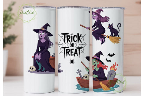 Spooky Witch Trio 20oz Tumbler Wrap Sublimation PixelChick 