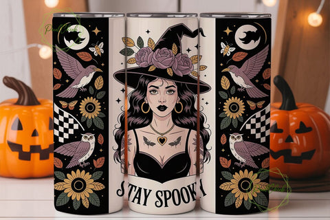 Spooky Witchy Tattoo Tumbler Wrap Sublimation PixelChick 