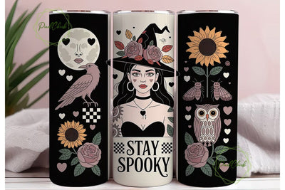 Spooky Witchy Tattoo Tumbler Wrap Sublimation PixelChick 