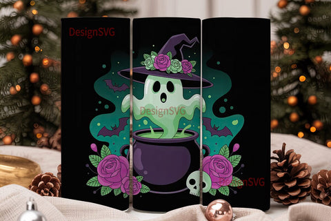 Spooky Witchy Tumbler Wrap PNG Sublimation DesignSVG 