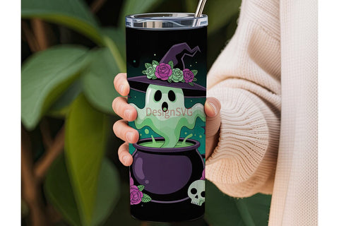 Spooky Witchy Tumbler Wrap PNG Sublimation DesignSVG 
