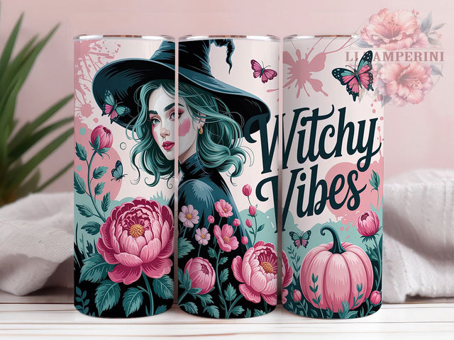 Spooky Witchy Vibes Halloween Tumbler, Halloween Witch Wrap, 20oz Sublimation, Spooky Witch Cup, Witchy Drinkware, Halloween Tumbler Design, Magic Witch Tumbler Sublimation Li Zamperini 