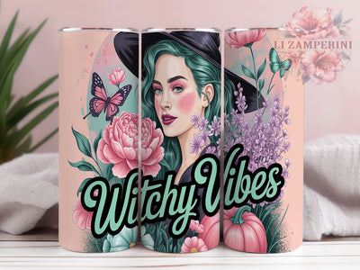Spooky Witchy Vibes Halloween Tumbler, Halloween Witch Wrap, 20oz Sublimation, Spooky Witch Cup, Witchy Drinkware, Halloween Tumbler Design, Magic Witch Tumbler Sublimation Li Zamperini 