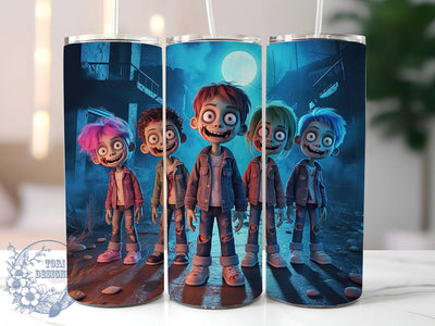 Spooky Zombie School Kids Tumbler, Halloween Wrap Design, 20Oz Skinny Tumbler, Spooky Sublimation Wrap, Creepy Kids Tumbler, Undead School Design, Horror Halloween Wrap Sublimation ToriDesigns 