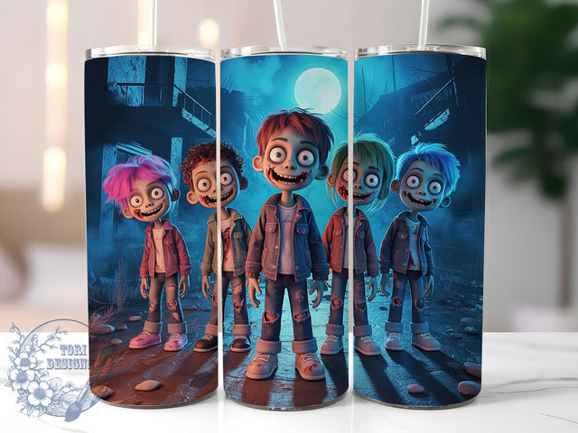Spooky Zombie School Kids Tumbler, Halloween Wrap Design, 20Oz Skinny Tumbler, Spooky Sublimation Wrap, Creepy Kids Tumbler, Undead School Design, Horror Halloween Wrap Sublimation ToriDesigns 