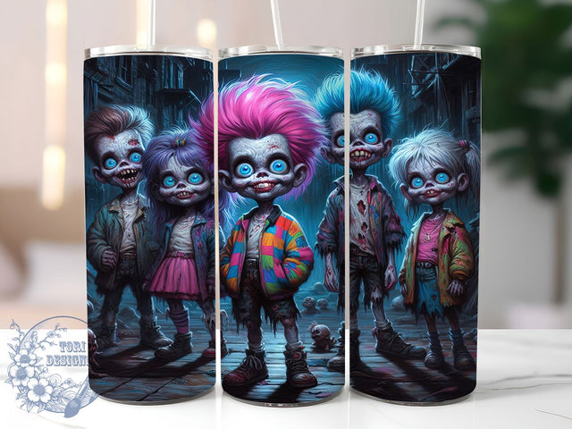 Spooky Zombie School Kids Tumbler, Halloween Wrap Design, 20Oz Skinny Tumbler, Spooky Sublimation Wrap, Creepy Kids Tumbler, Undead School Design, Horror Halloween Wrap Sublimation ToriDesigns 