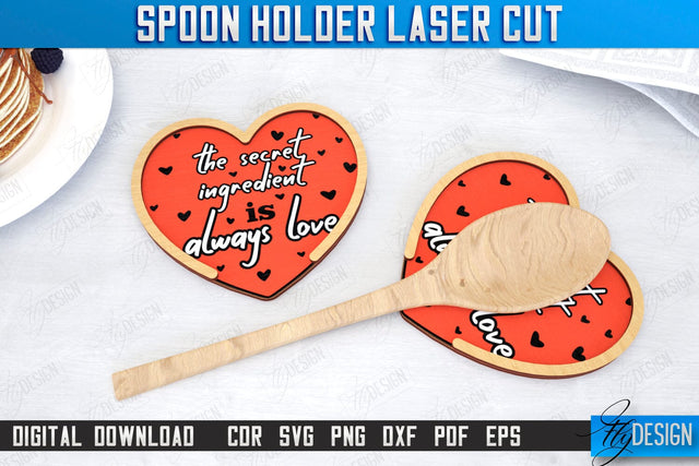 Spoon Holder Laser Cut | Kitchen Accessories | Spoon Rest | Cooking Utensils | CNC File SVG Fly Design 