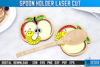 Spoon Holder Laser Cut | Kitchen Accessories | Spoon Rest | Cooking Utensils | CNC File SVG Fly Design 