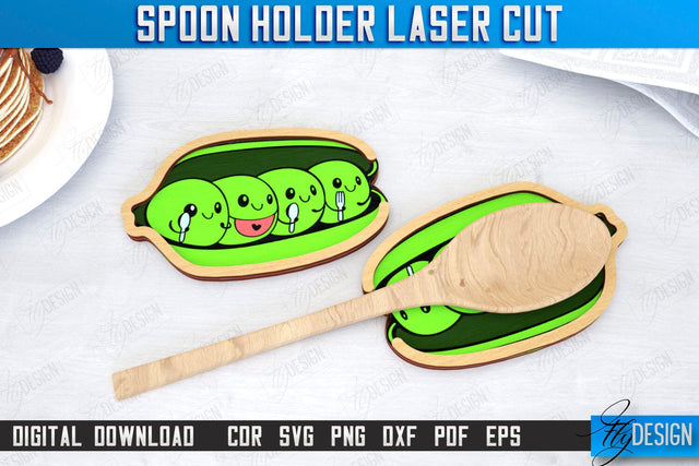 Spoon Holder Laser Cut | Kitchen Accessories | Spoon Rest | Cooking Utensils | CNC File SVG Fly Design 