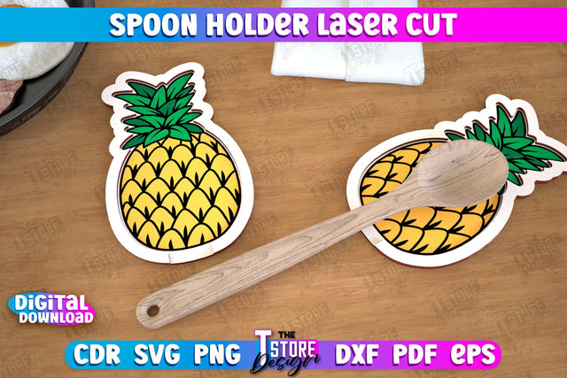Spoon Holder | Pineapple Shape | Kitchen Accessories | Spoon Rest | Cooking Utensils | CNC File SVG The T Store Design 