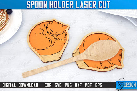Spoon Holders Laser Cut Bundle | Kitchen Accessories | Spoon Rest | Cooking Utensils | CNC Files SVG Fly Design 