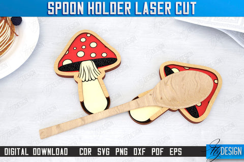 Spoon Holders Laser Cut Bundle | Kitchen Accessories | Spoon Rest | Cooking Utensils | CNC Files SVG Fly Design 