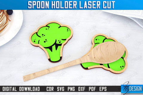 Spoon Holders Laser Cut Bundle | Kitchen Accessories | Spoon Rest | Cooking Utensils | CNC Files SVG Fly Design 