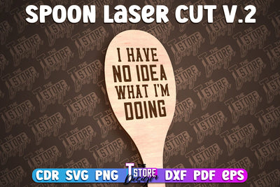 Spoon Laser Cut Design | Kitchen Design | Home SVG SVG The T Store Design 