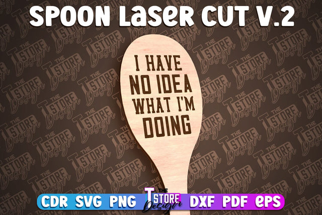 Spoon Laser Cut Design | Kitchen Design | Home SVG SVG The T Store Design 