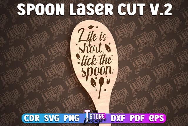 Spoon Laser Cut Design | Kitchen Design | Home SVG SVG The T Store Design 