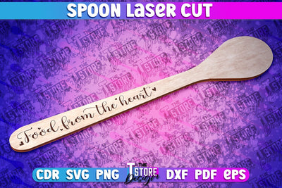 Spoon Laser Cut Design | Kitchen Design | Home SVG SVG The T Store Design 