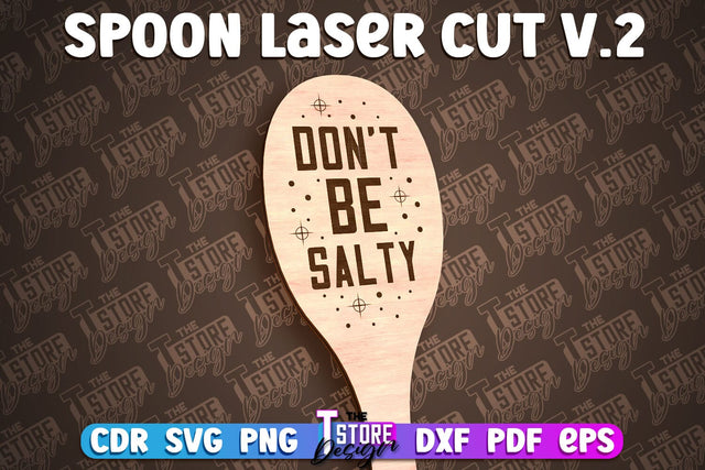 Spoon Laser Cut Design | Kitchen Design | Home SVG SVG The T Store Design 