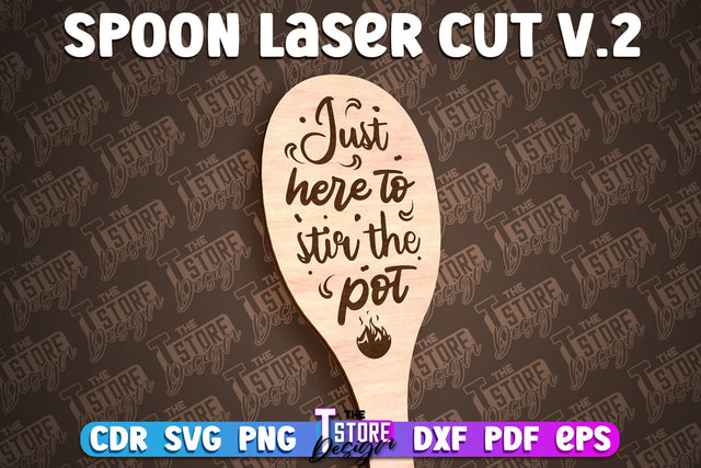 Spoon Laser Cut Design | Kitchen Design | Home SVG SVG The T Store Design 