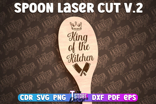 Spoon Laser Cut Design | Kitchen Design | Home SVG SVG The T Store Design 