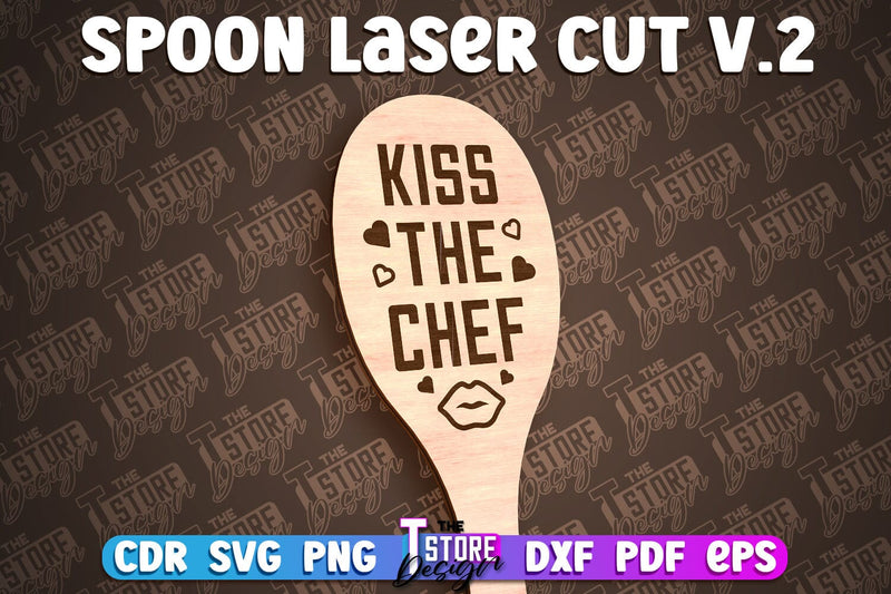 Spoon Laser Cut Design | Kitchen Design | Home SVG SVG The T Store Design 