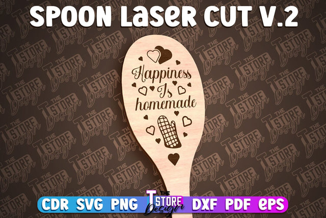 Spoon Laser Cut Design | Kitchen Design | Home SVG SVG The T Store Design 