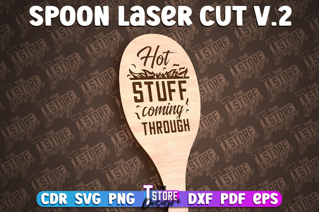 Spoon Laser Cut Design | Kitchen Design | Home SVG SVG The T Store Design 
