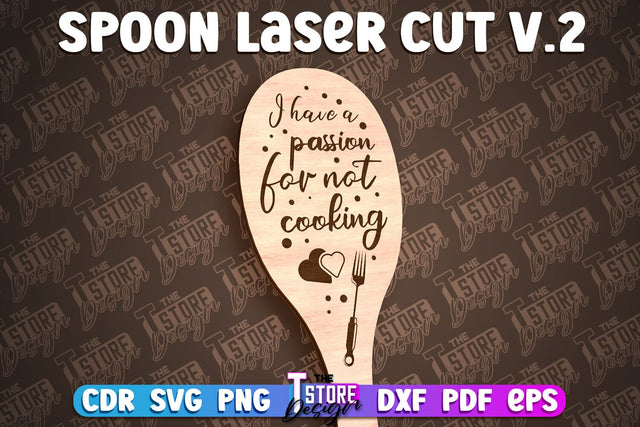 Spoon Laser Cut Design | Kitchen Design | Home SVG SVG The T Store Design 