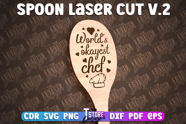 Spoon Laser Cut Design | Kitchen Design | Home SVG SVG The T Store Design 