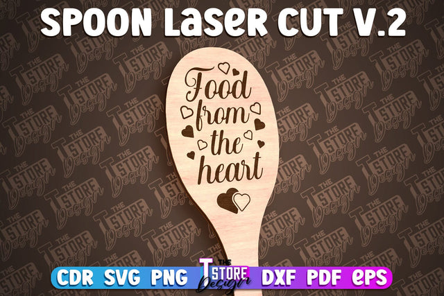 Spoon Laser Cut Design | Kitchen Design | Home SVG SVG The T Store Design 