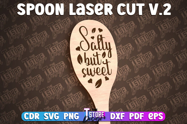 Spoon Laser Cut Design | Kitchen Design | Home SVG SVG The T Store Design 