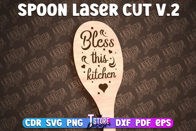 Spoon Laser Cut Design | Kitchen Design | Home SVG SVG The T Store Design 
