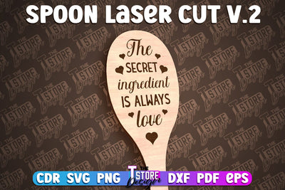 Spoon Laser Cut Design | Kitchen Design | Home SVG SVG The T Store Design 