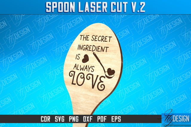 Spoon Laser Cut SVG Design | Kitchen Design | Home SVG SVG Fly Design 