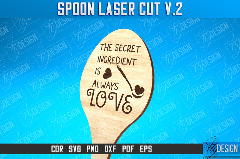 Spoon Laser Cut SVG Design | Kitchen Design | Home SVG SVG Fly Design 