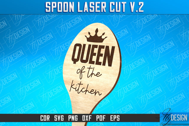 Spoon Laser Cut SVG Design | Kitchen Design | Home SVG SVG Fly Design 