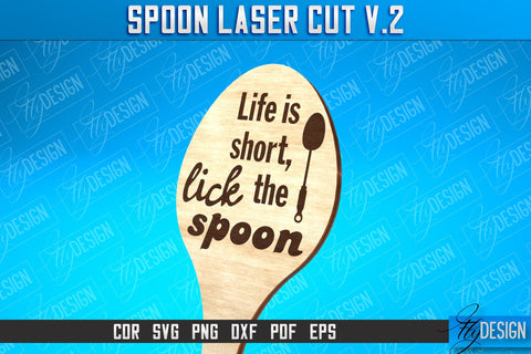Spoon Laser Cut SVG Design | Kitchen Design | Home SVG SVG Fly Design 