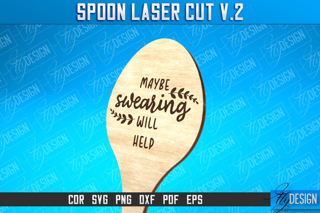 Spoon Laser Cut SVG Design | Kitchen Design | Home SVG SVG Fly Design 