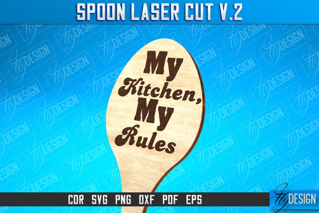 Spoon Laser Cut SVG Design | Kitchen Design | Home SVG SVG Fly Design 