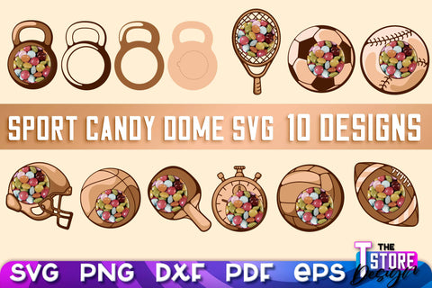 Sport Candy Dome SVG | Candy Holders SVG | Sport Treat Box SVG SVG The T Store Design 