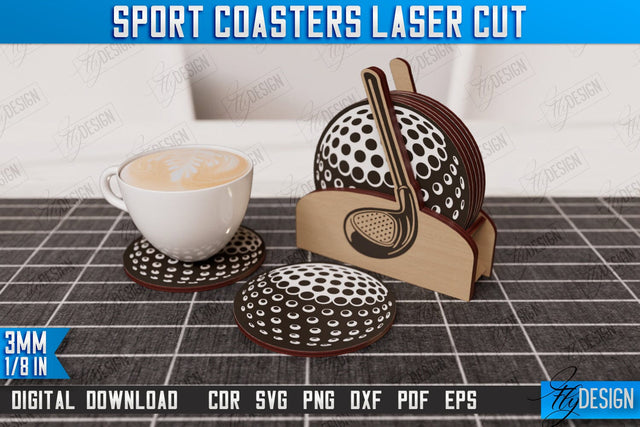 Sport Coaster | Personalized Coaster | Sport Fans | Stand for Coasters | CNC File SVG Fly Design 
