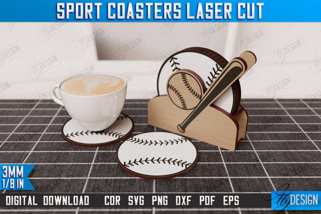 Sport Coaster | Personalized Coaster | Sport Fans | Stand for Coasters | CNC File SVG Fly Design 