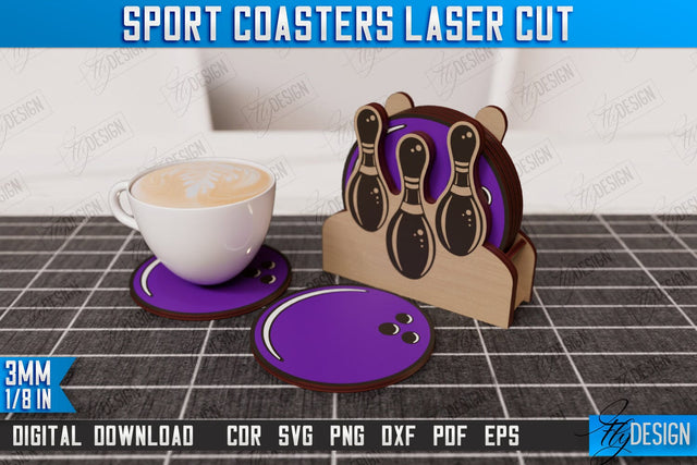 Sport Coaster | Personalized Coaster | Sport Fans | Stand for Coasters | CNC File SVG Fly Design 