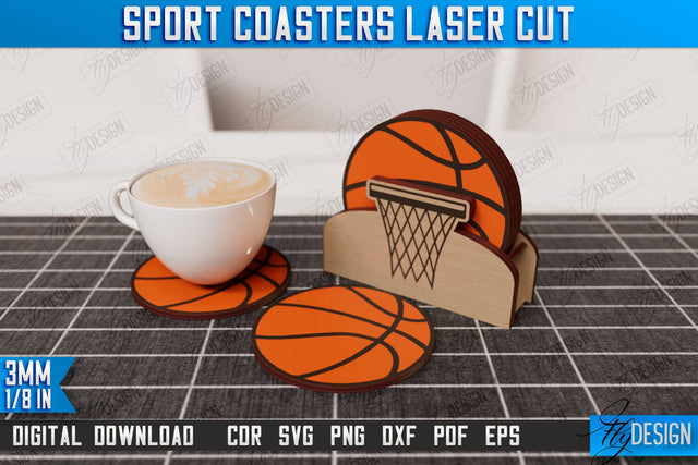 Sport Coaster | Personalized Coaster | Sport Fans | Stand for Coasters | CNC File SVG Fly Design 