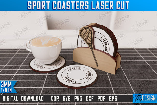 Sport Coaster | Personalized Coaster | Sport Fans | Stand for Coasters | CNC File SVG Fly Design 
