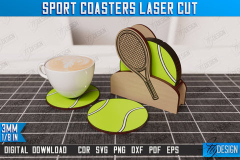 Sport Coasters Bundle | Personalized Coaster | Sport Fans | Stand for Coasters | CNC Files SVG Fly Design 