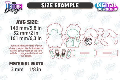 Sport Decorative Wooden Gnomes Laser Cut Bundle | Table Statuette | Seated Figurine | Home Decor | CNC Files SVG The T Store Design 