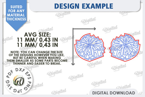 Sport Earrings Laser Cut Bundle. Sports Stud Earrings SVG SVG Evgenyia Guschina 