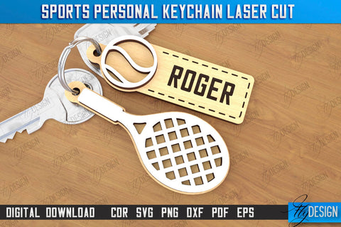 Sport Keychain Laser Cut Bundle | Sport Keyring | Sportsman Gift | CNC Files SVG Fly Design 