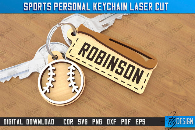 Sport Keychain Laser Cut | Sport Keyring | Sportsman Gift | CNC File SVG Fly Design 